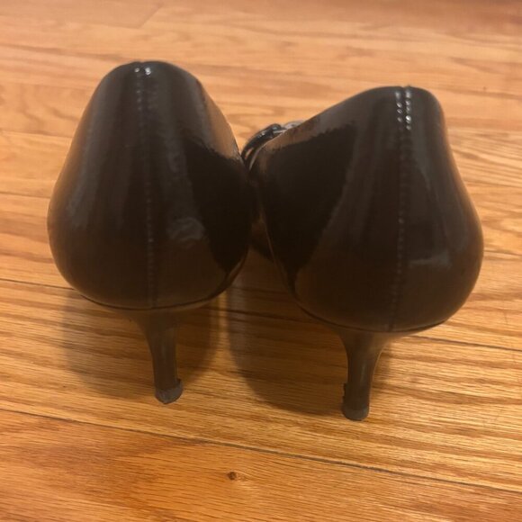 Michael Kors Michael Monogram GF 15 F Black Patent Leather Pumps WMS SZ 7.5 M - Picture 6 of 8